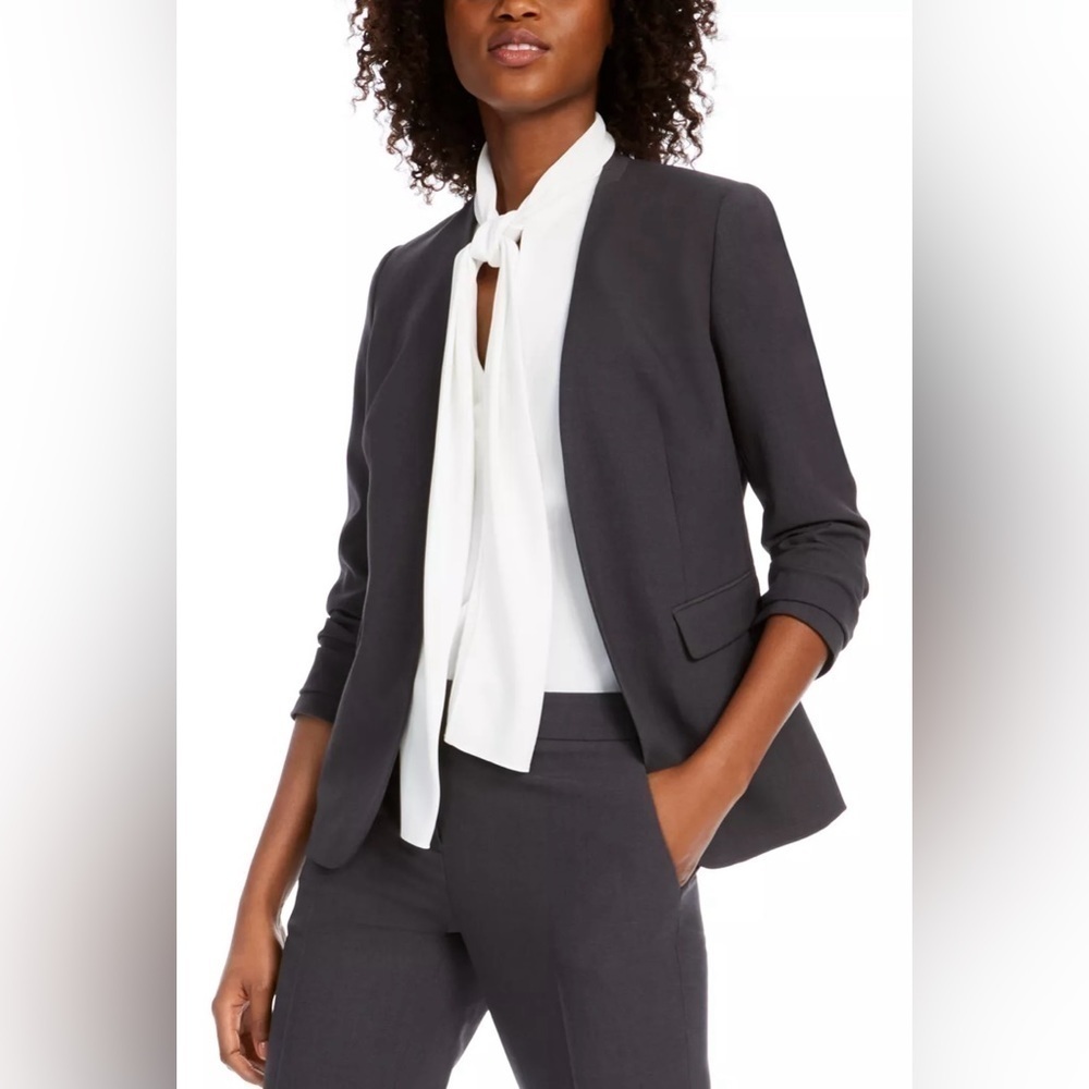 NEW BAR III Women's Collarless Open-Front Blazer Size XL
